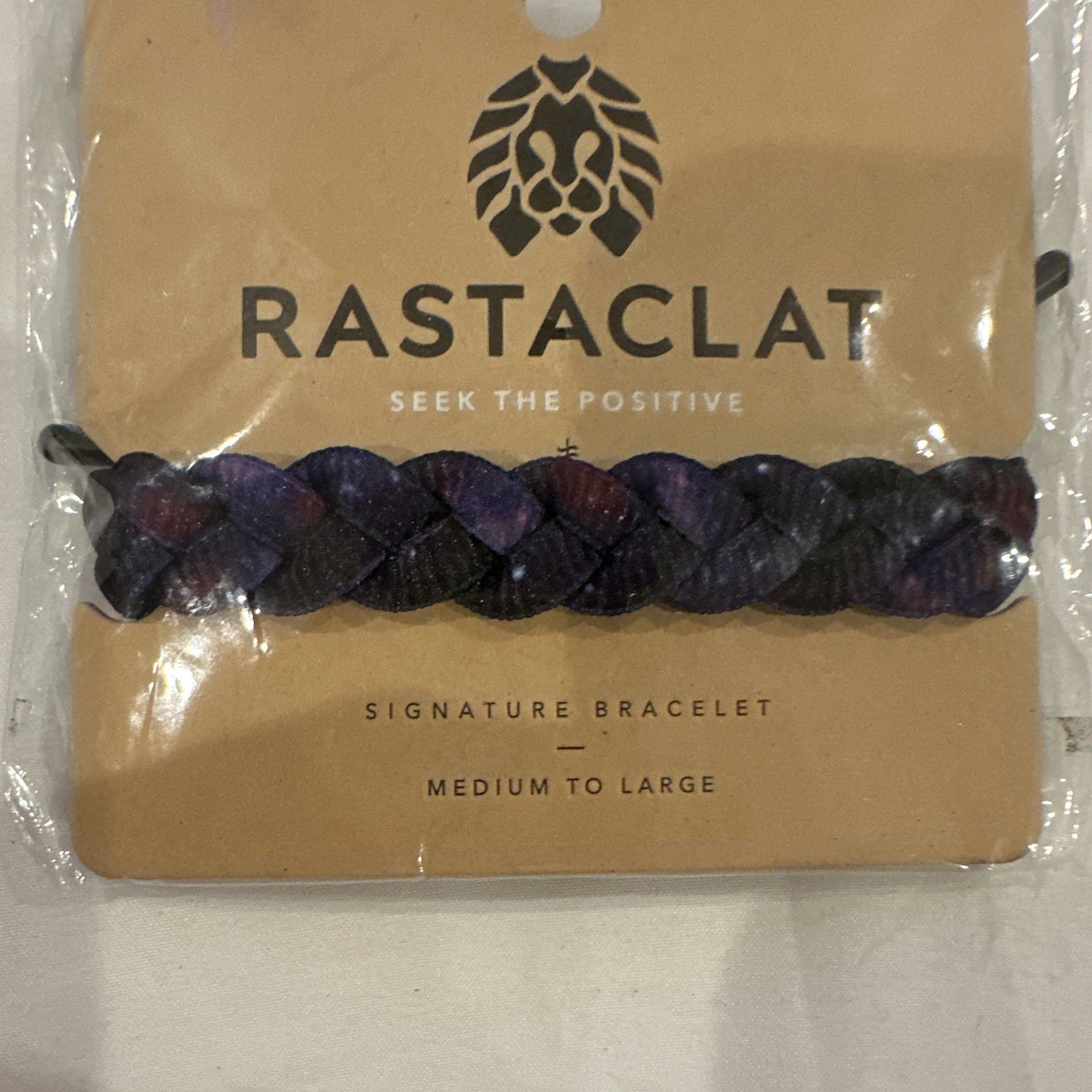 Rastaclat Signature Braided Cord Bracelet Purple/Black Adjustable Slide