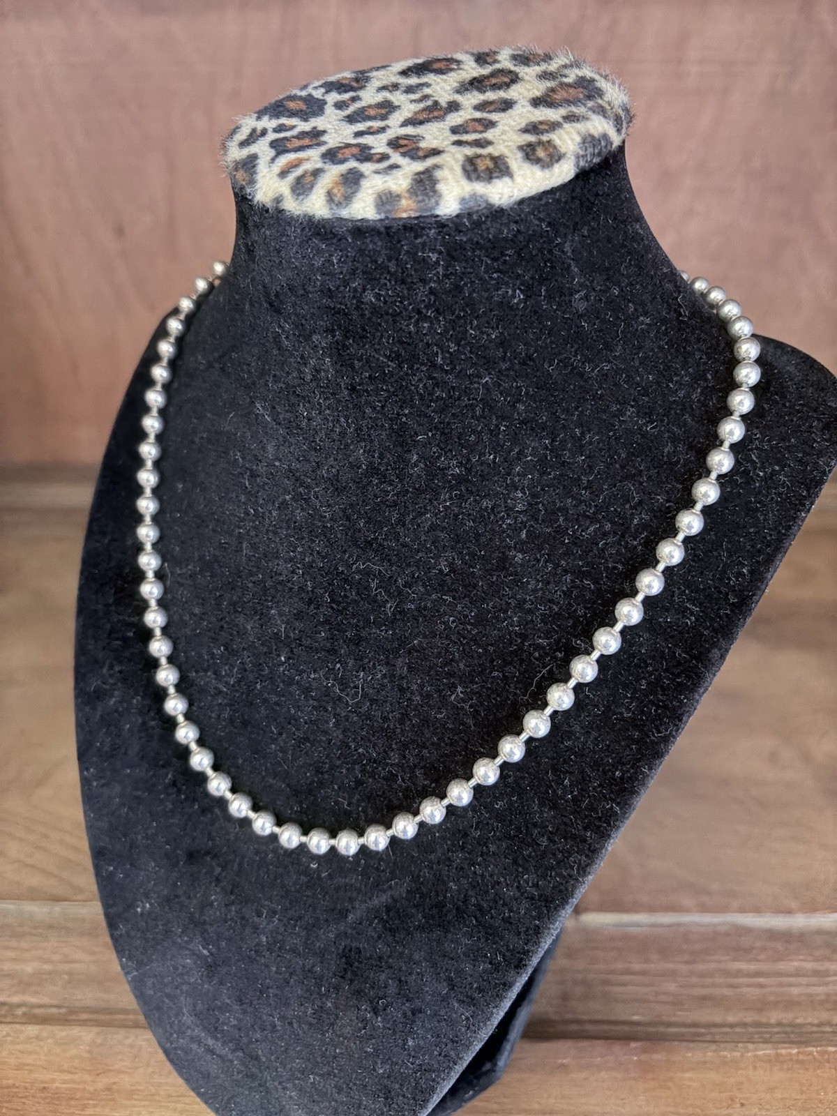 925 Sterling Silver Ball/Bead Beaded 18” Necklace Lobster Clasp Italy Signed