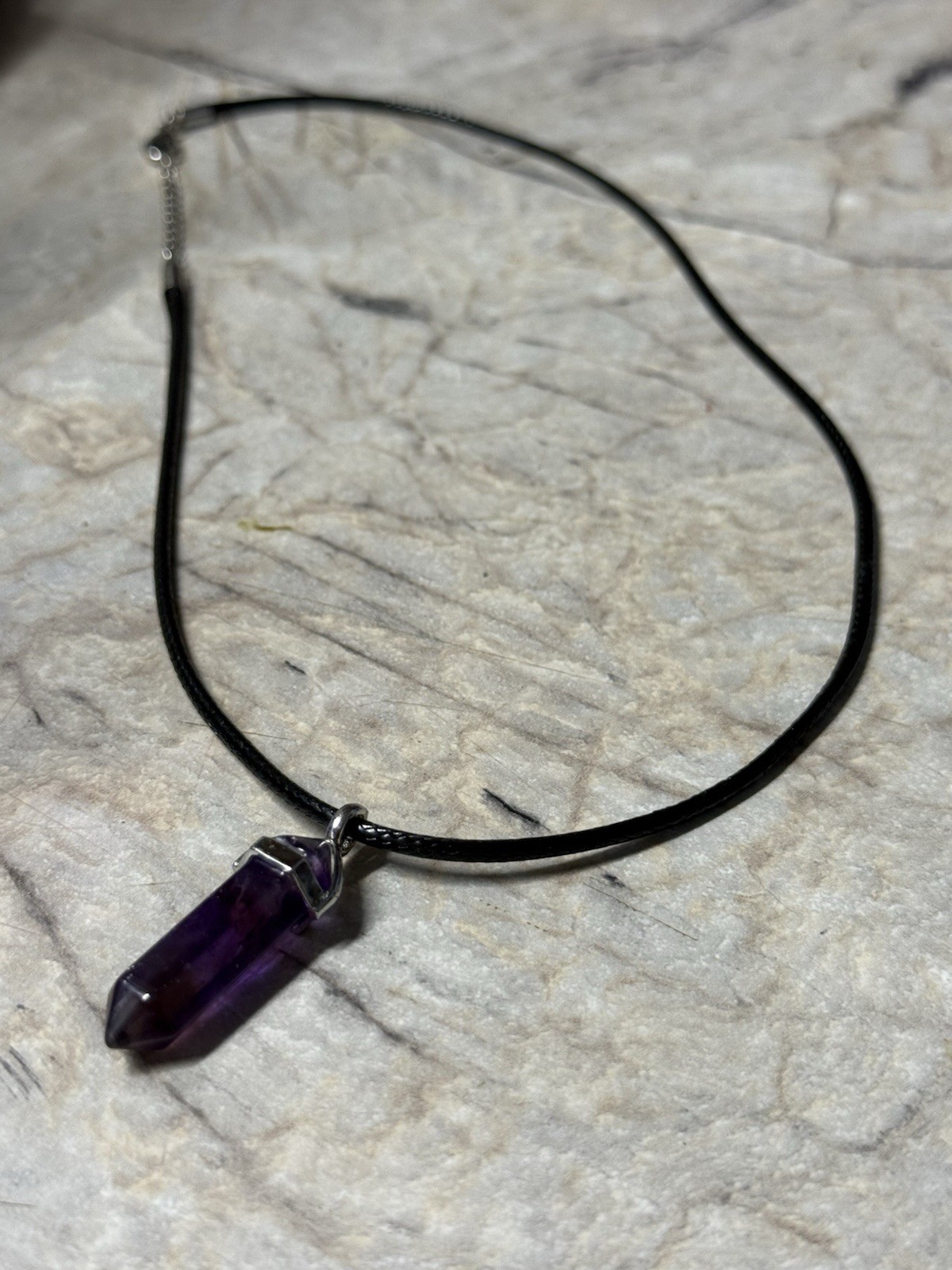 Amethyst Crystal Pendant Necklace