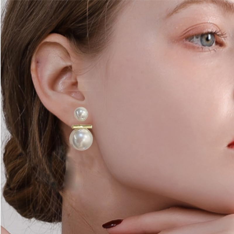 Big Pearl Stud Earrings White round Pearls Earrings Fashion Design Faux Pearl Ch