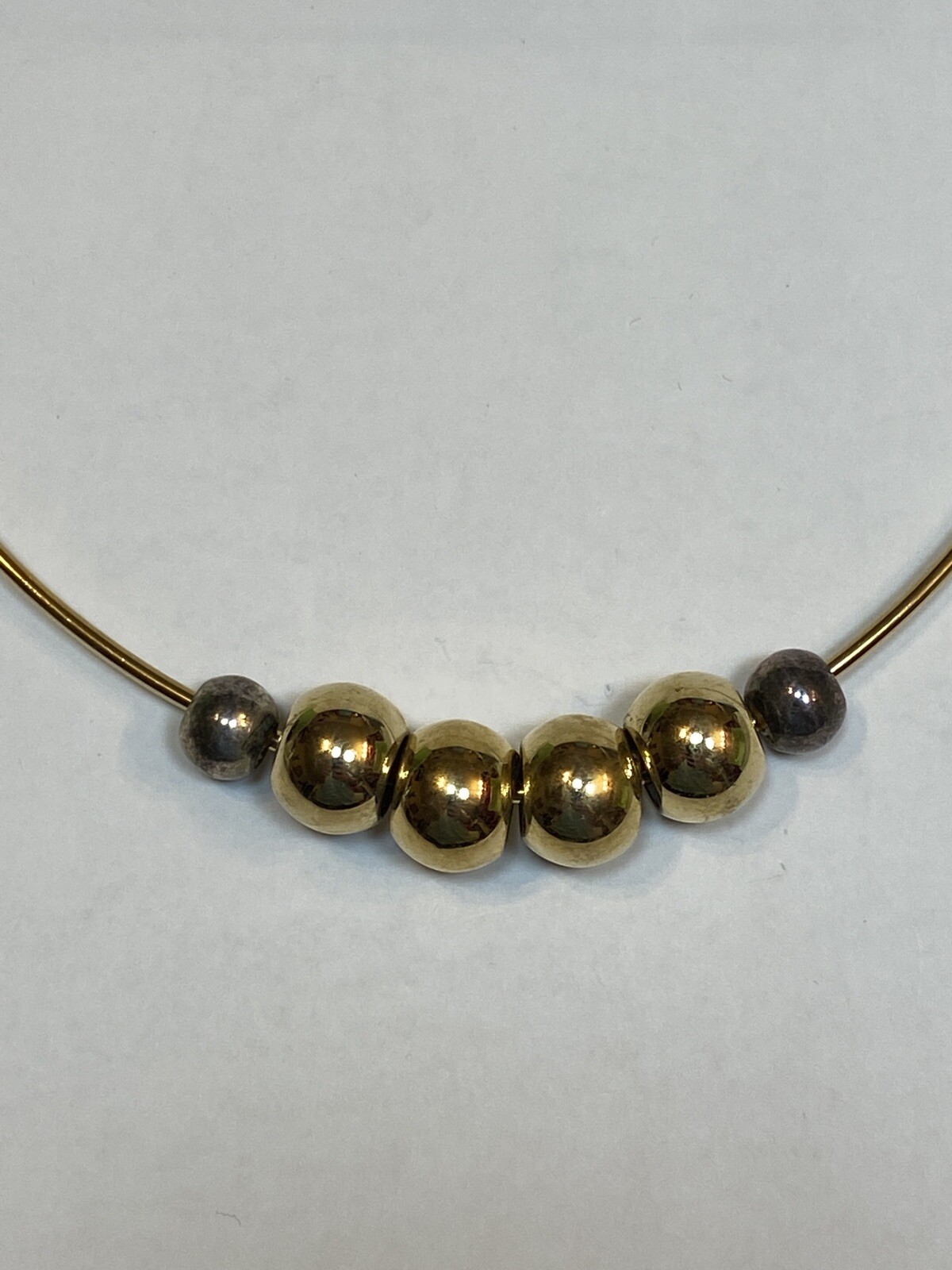 Necklace Gold Metal Beads Ring Choker Fashion Jewelry Ladies Contemporary Modern