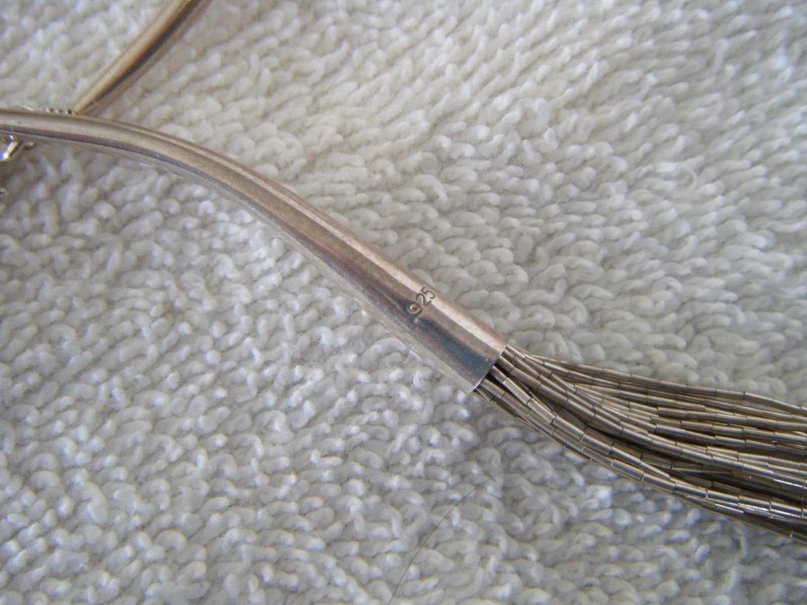😊 STERLING SILVER LIQUID SILVER 30-STRAND NECKLACE 30 G 19″ LONG ST135 3PT8