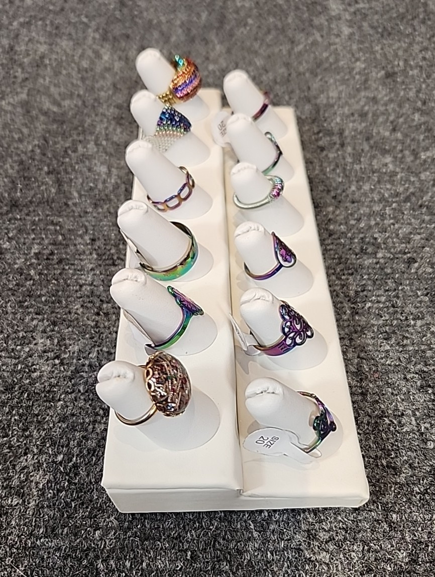 Jewelry 12 Rings Rainbow Collection See Description Lot #211