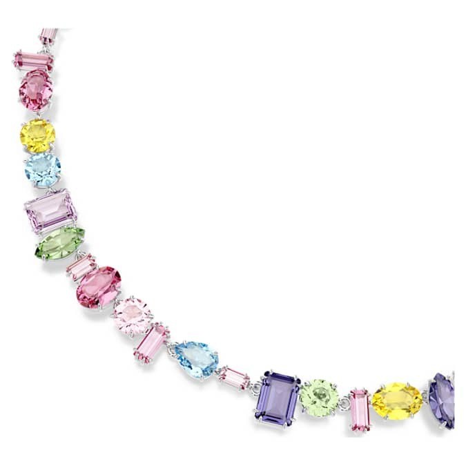 Swarovski Gema Necklace Mixed-cut, glittering and dazzling, rhodium-plated
