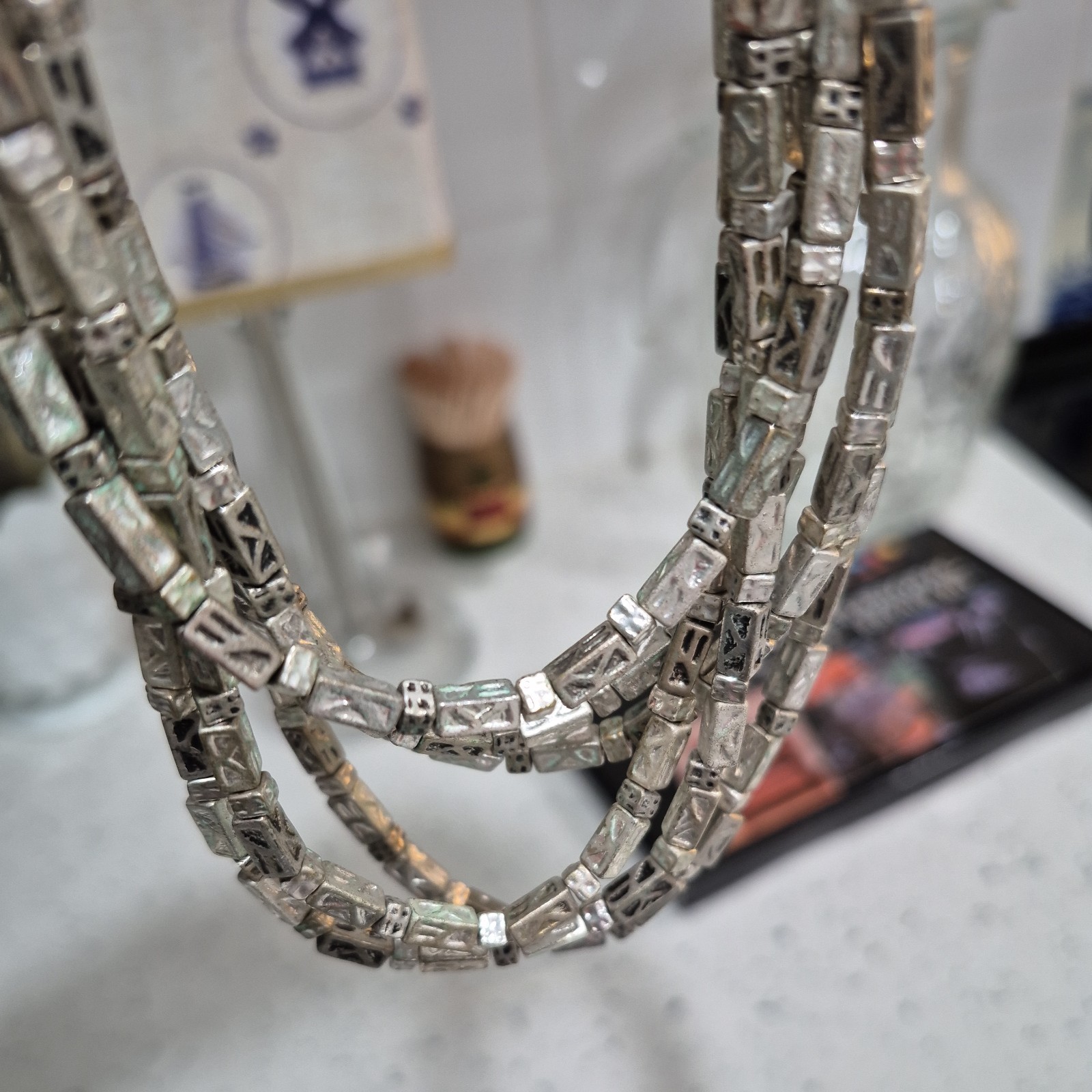 Beautiful strand of metal beads a timeless piece. dress it up or down heavy