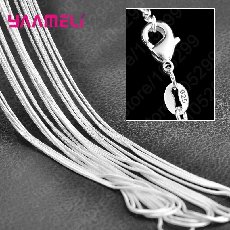 Wholesale 10pcs 925 Sterling Solid Silver 1mm 16inch -24inch Rolo Chain Necklace