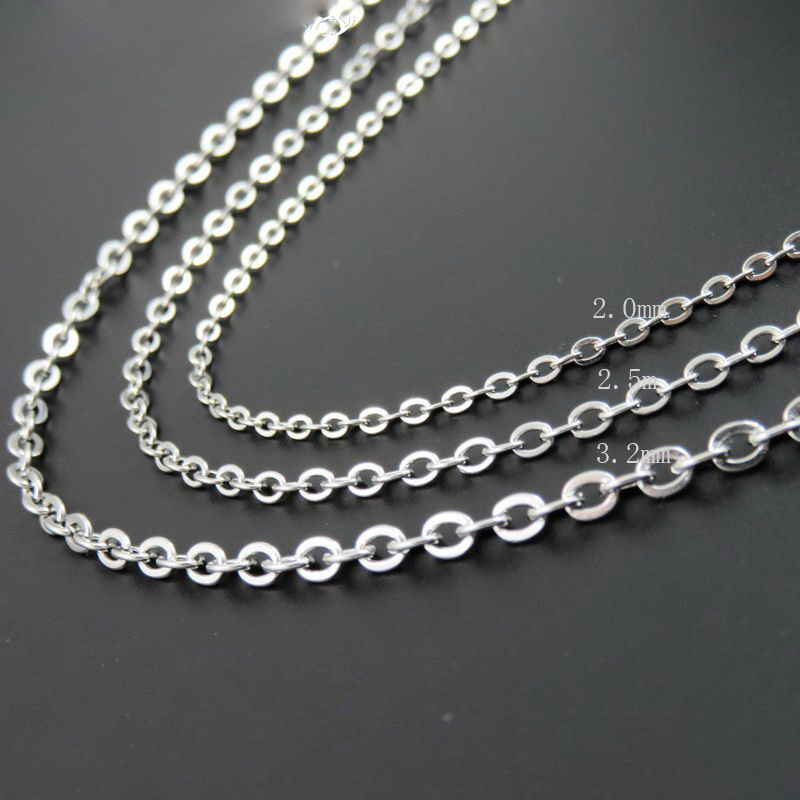 Silver/Gold Wholesale In Bulk Lots Stainless Steel Rolo Oval Link Chain Necklace