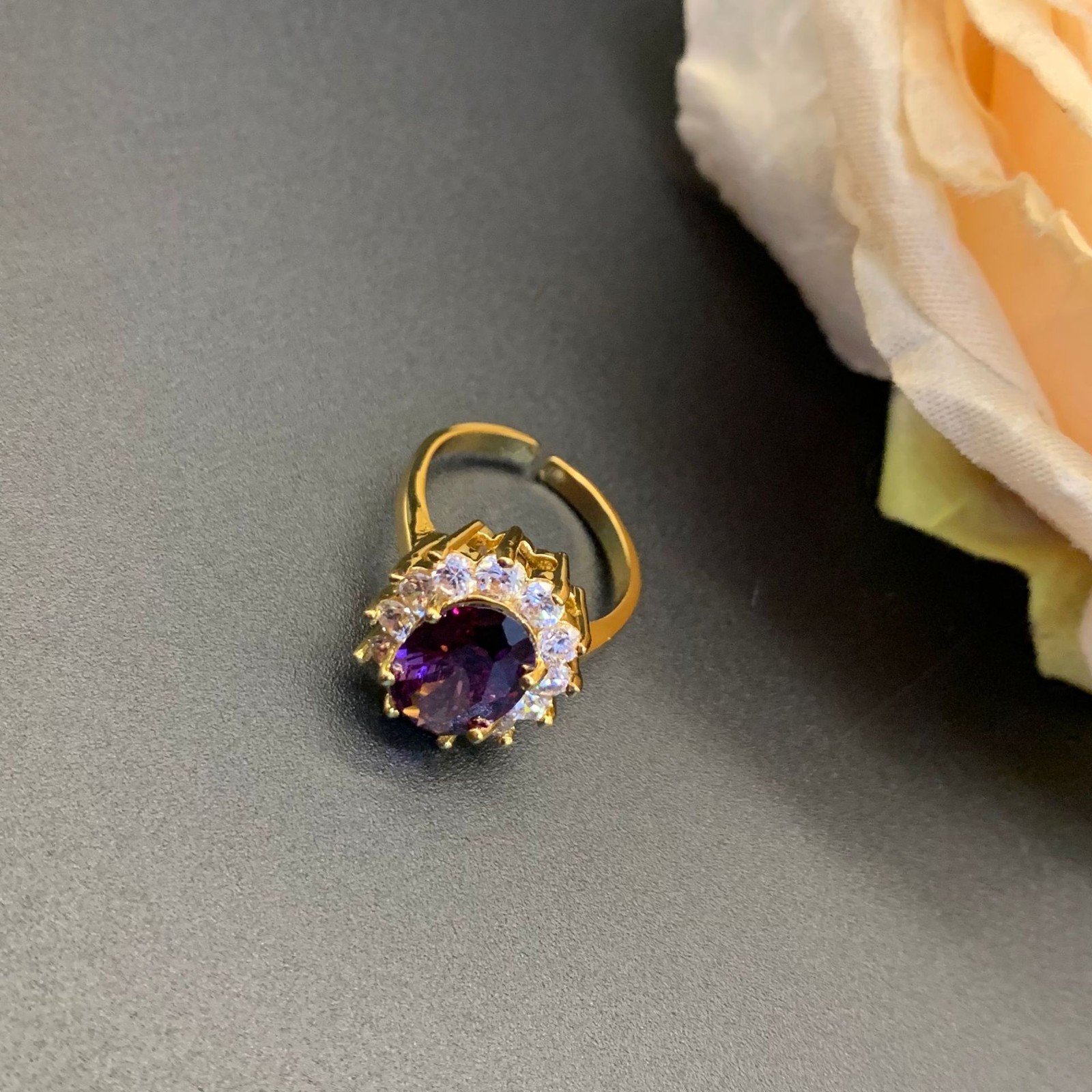 Fashionable Light Luxury Style Multi Color Opening Ring Wedding Jewelry Gifts