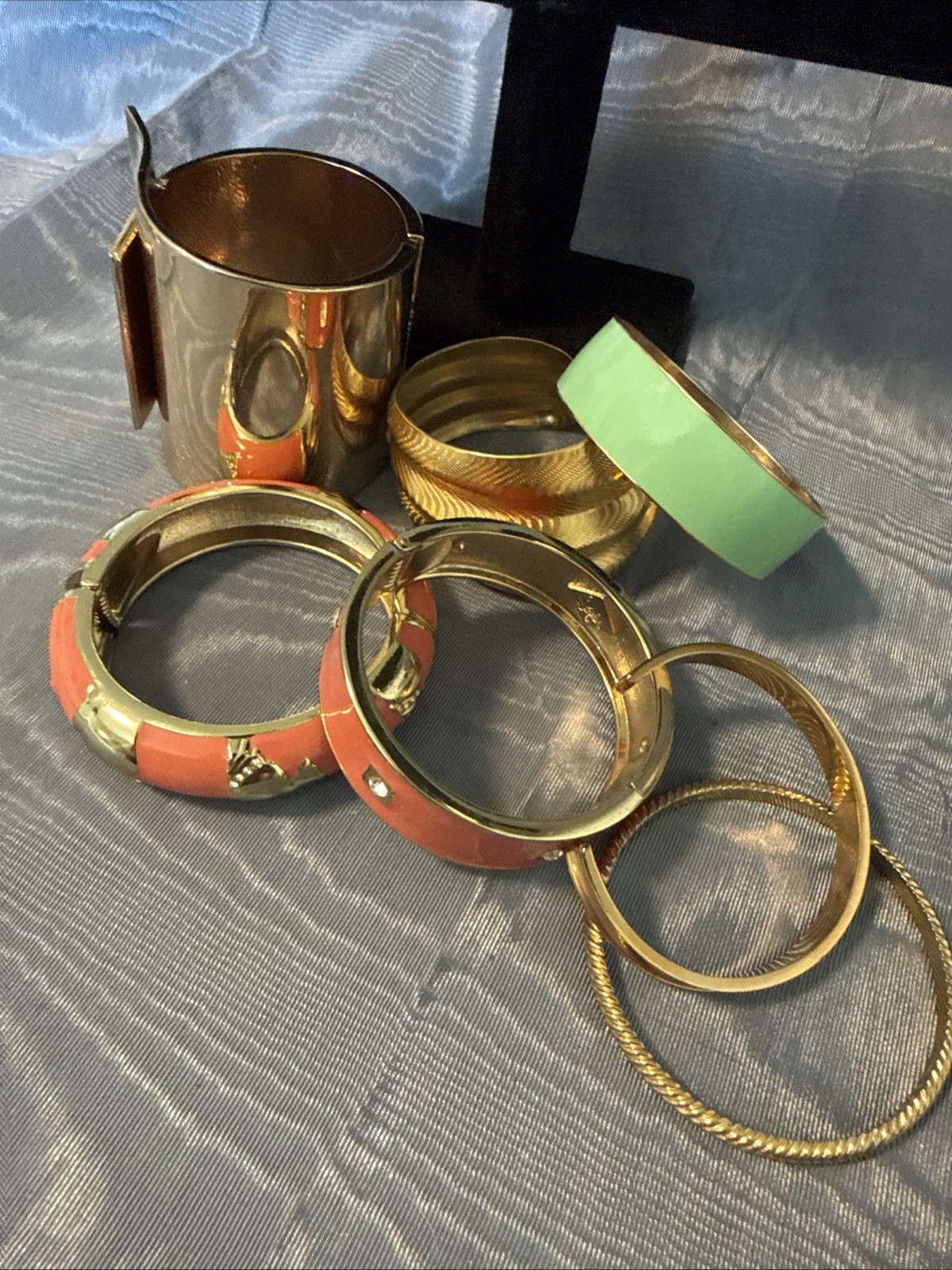Lot Of 7 Branded Bangle Bracelets J.Crew Ashley Bridget Sequin Eye Candy Enamel