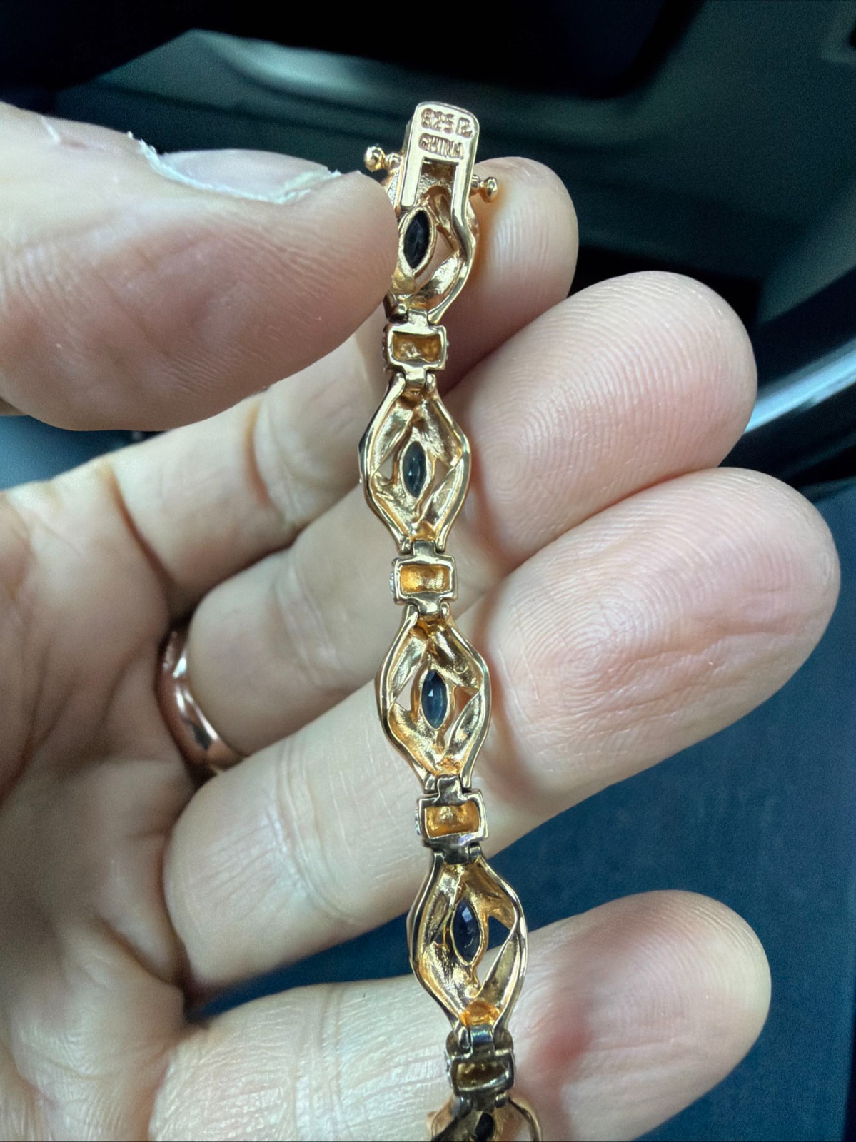 Ross-Simons Sterling Silver Vermeil Tennis Bracelet 92.5% Silver Gold Plated
