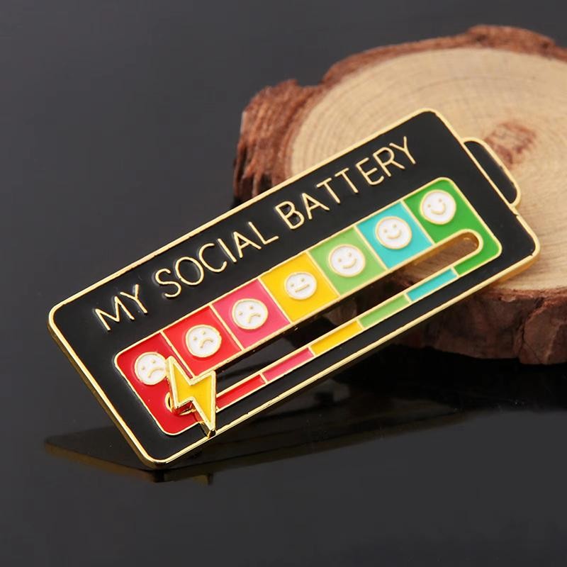Mood Conversion Energy Brooch – Social Battery Expression Pin for Women & Men