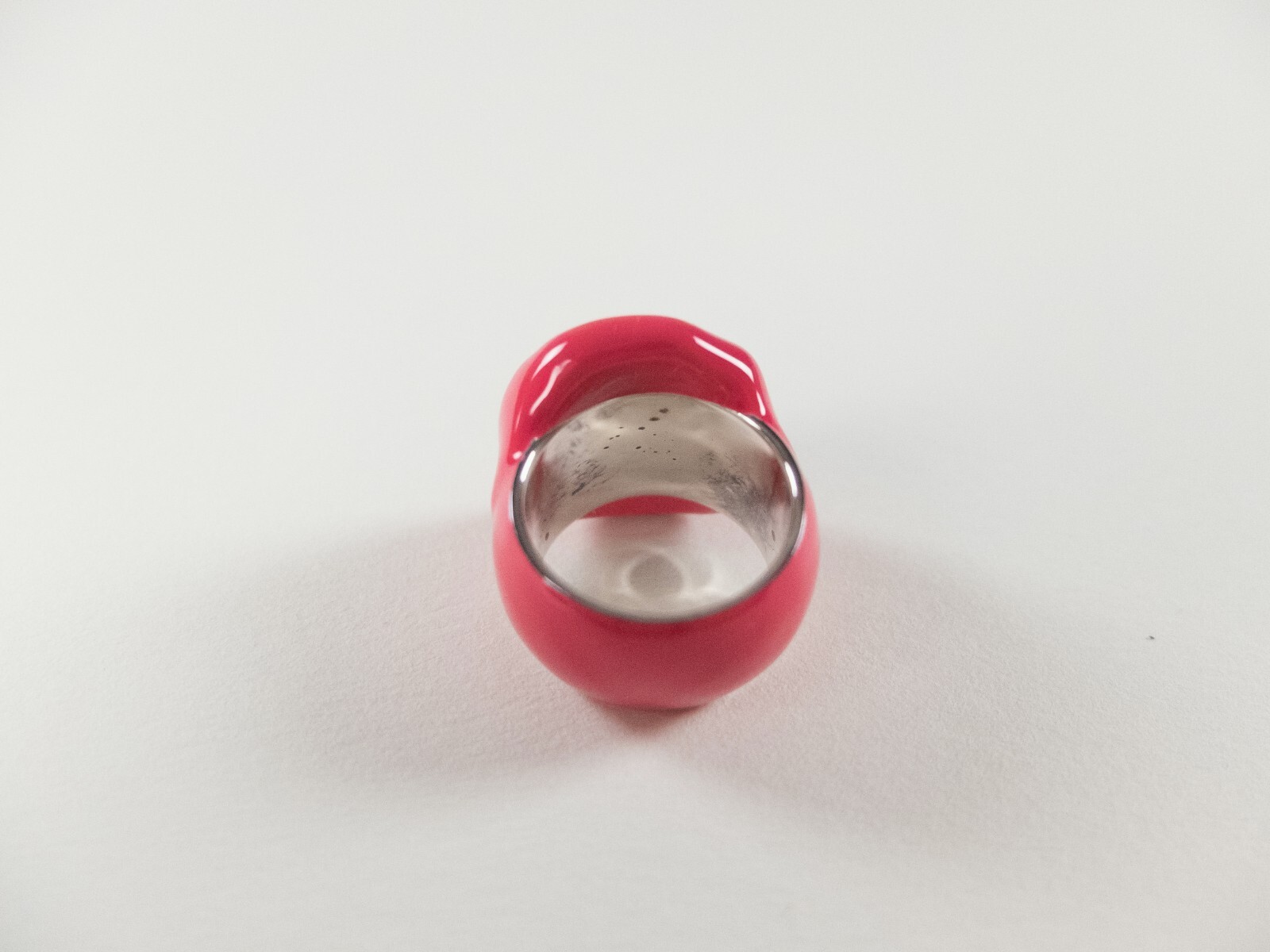 (NO CUSTOMS TAX) BOTTEGA VENETA Seal pink silver stamp shape ring 7 US / 15 IT