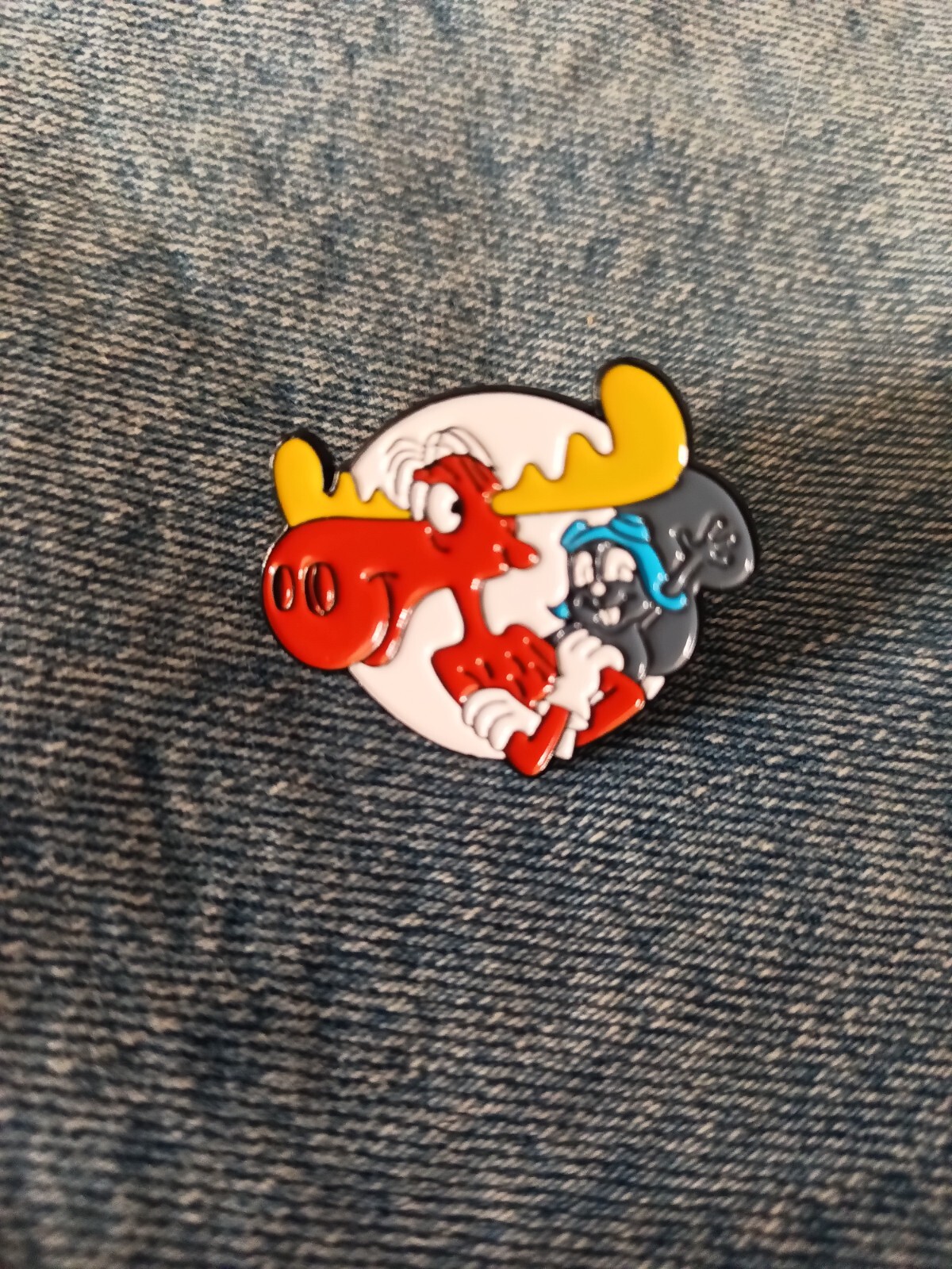 ROCKY AND BULLWINKLE-UNBRANDED- ENAMEL PIN-SHIP ALL THE PINS YOU BUY FOR $4.99