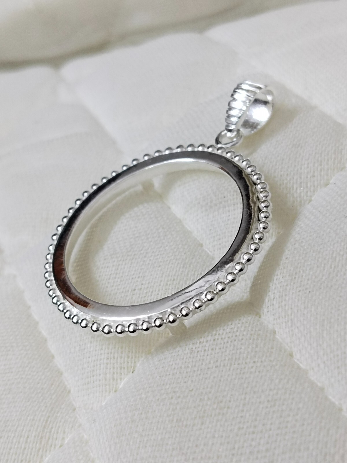 925 Sterling Silver Round Bezel Pendant prong jewelry Making Tools Coin