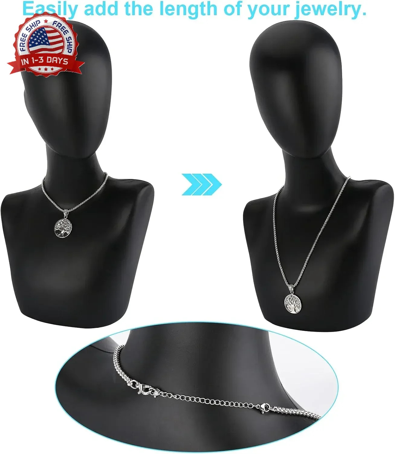 UUBAAR 12 PCS Necklace Extenders – Stainless Steel Necklace Extension Chain for