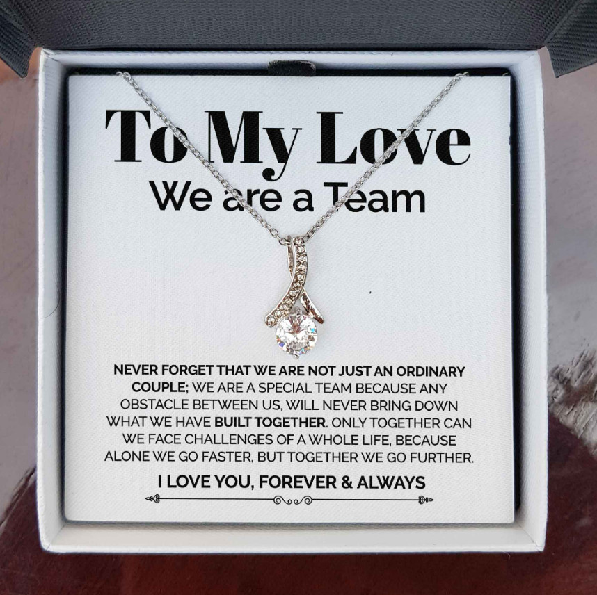 To My wife ribbon Necklace Meaningful Gift From husband birthday anniversary