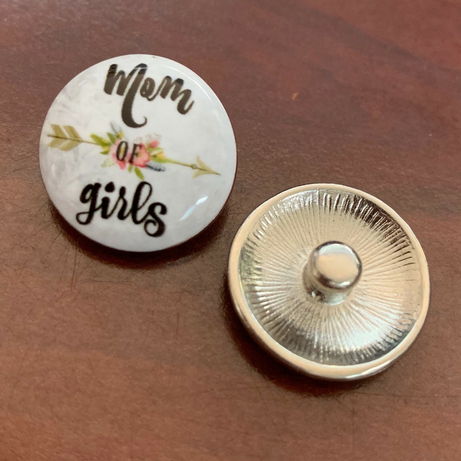 Snap Jewelry Enamel Mom of Girls Arrow 18-20mm Fits Ginger Charms Accessories