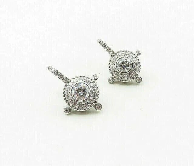 3Ct Round Simulated Diamond Women’s Drop Antique Earring 14K White Gold Plated