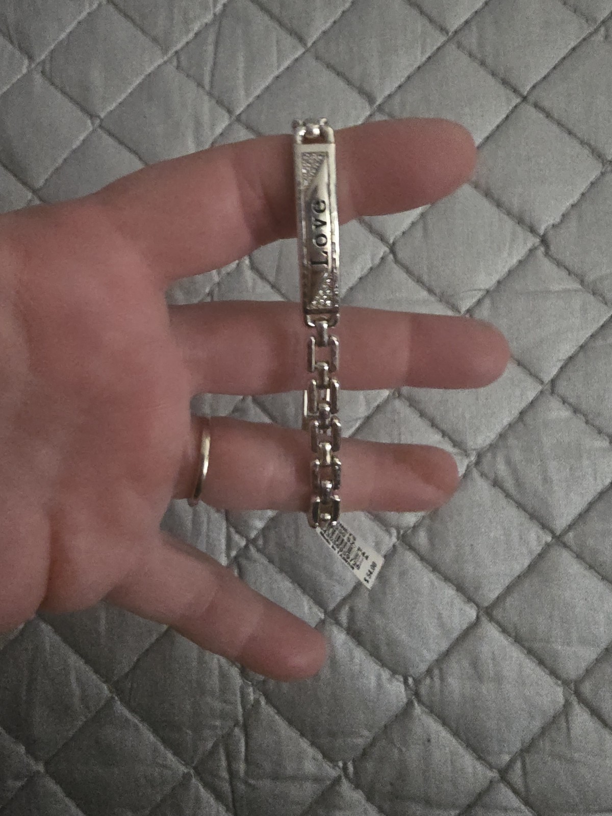 Brighton Silvertone ‘Love’ Bracelet 8-inch