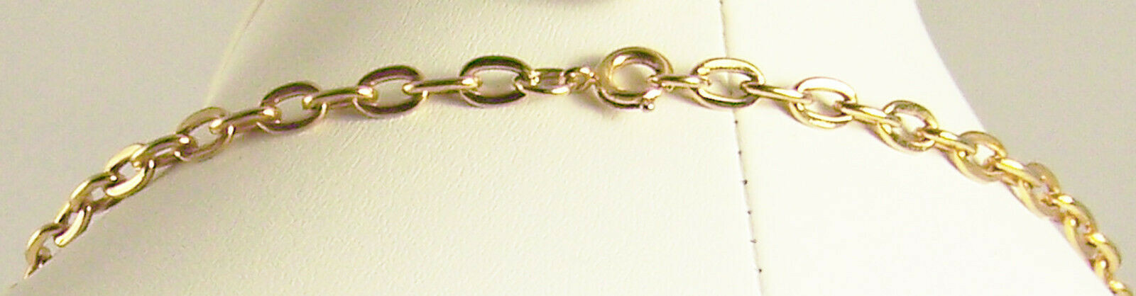 Waterfall Style Bib Necklace Goldtone Chain Filigree Oval Dangle Links 23″ Long
