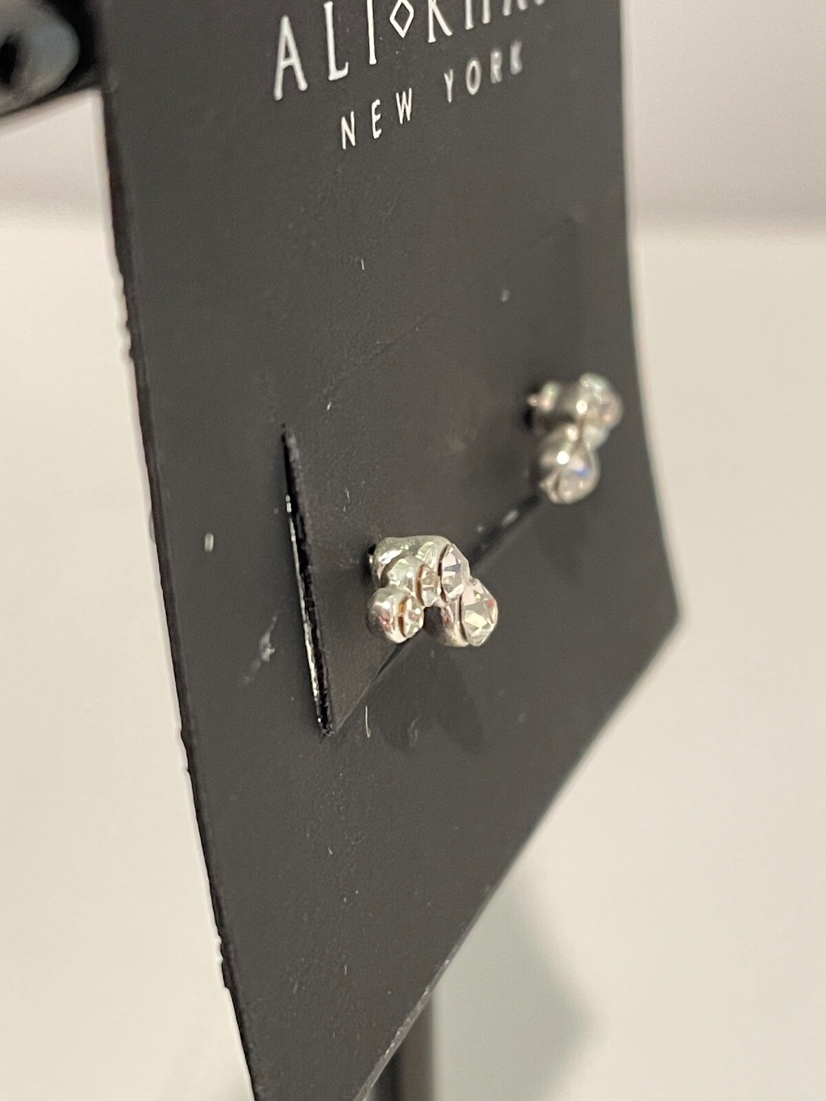 Stud Crystal Earrings by Ali Khan Mini 4 Stones New with Tags Classic Stunning
