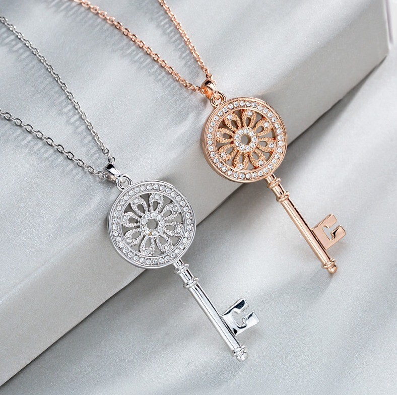 Silver Plated Long Sweater Chain with Pendant 1.85 CT Simulated Necklace for Her