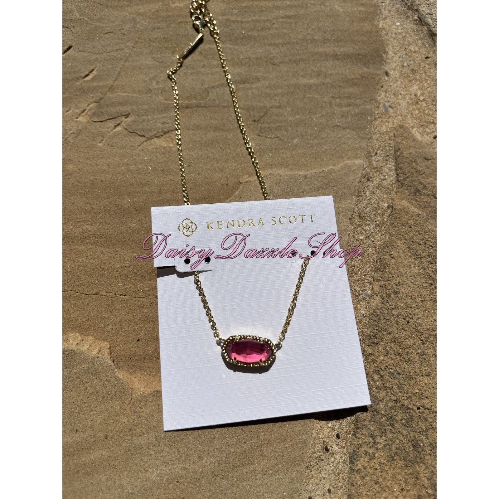 🎀Kendra Scott Elisa Oval Pendant Short Necklace in Azalea Illusion Gold New✨
