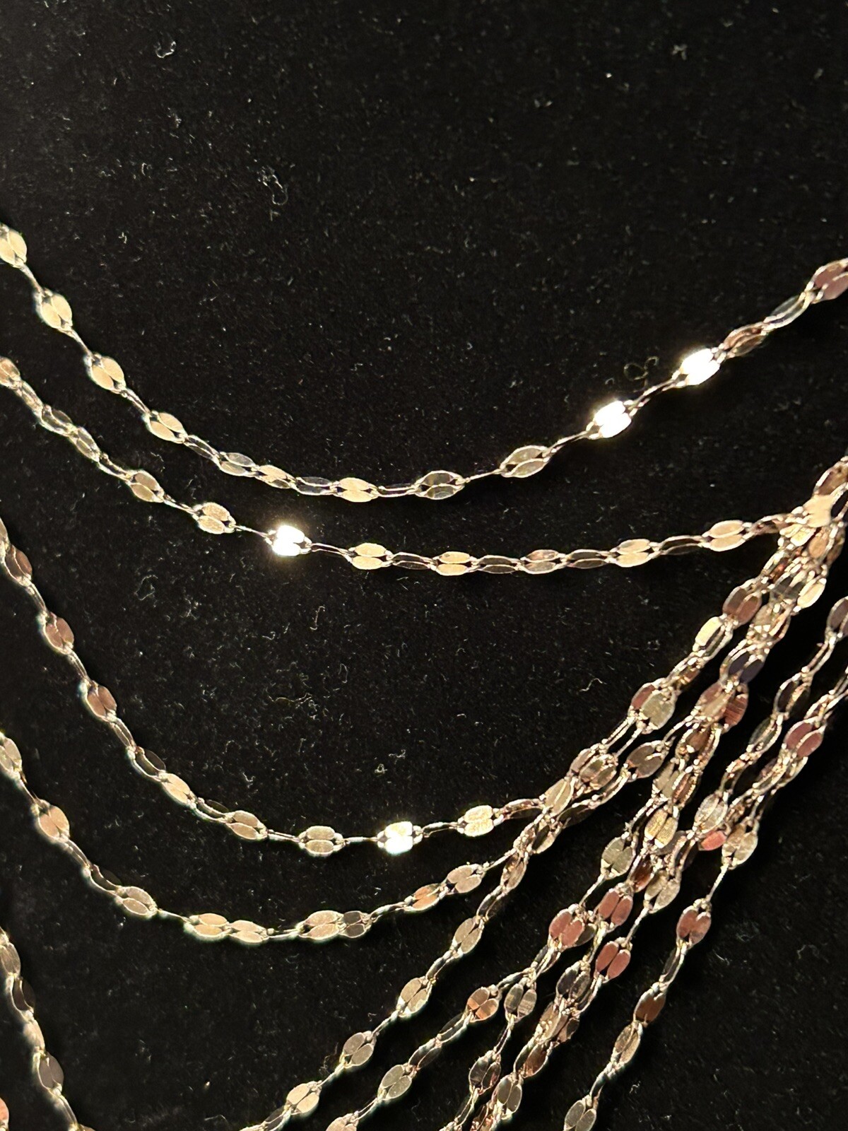 10 Strand Delicate Mariner Link Necklace In Rose/Gold-tone Finish