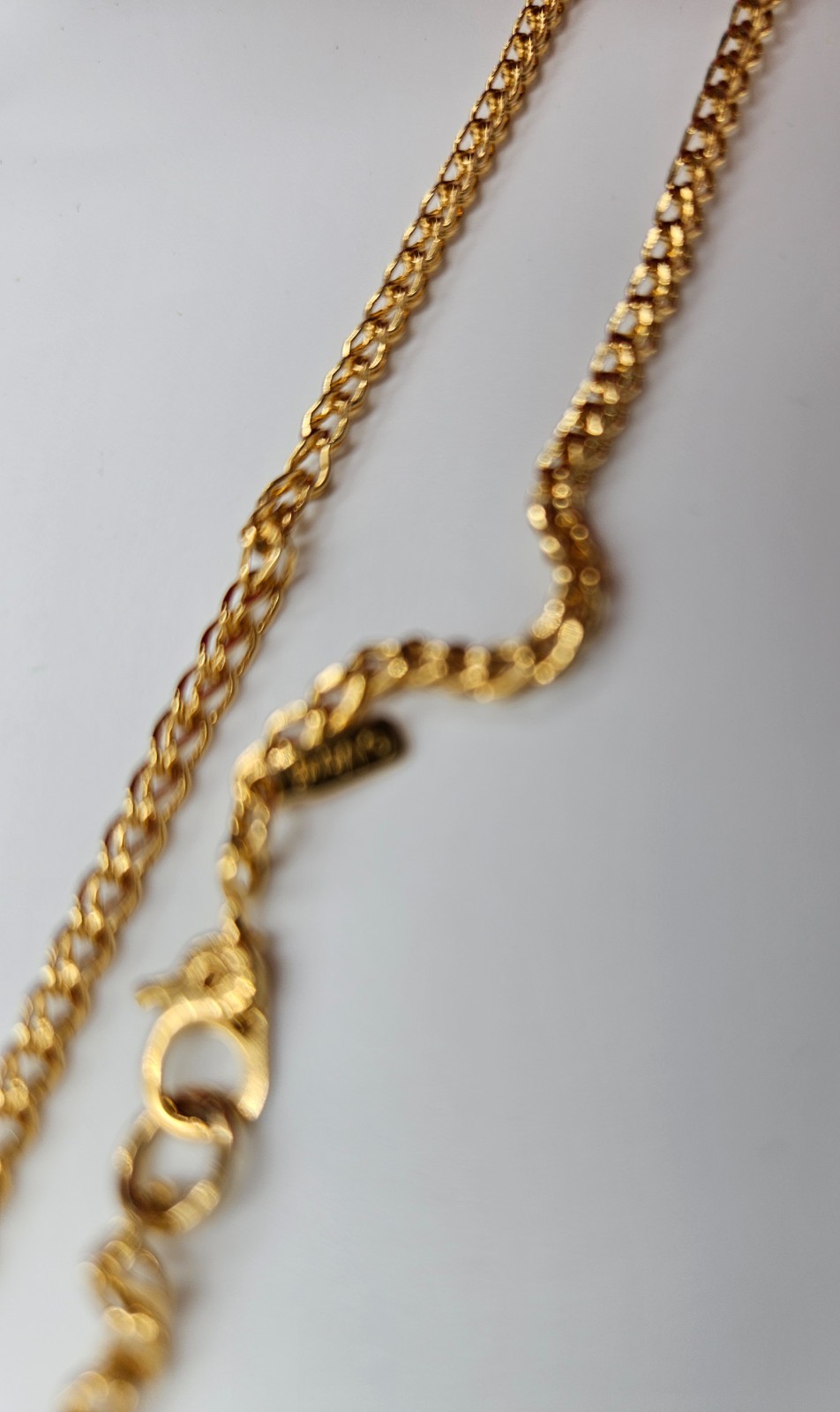 Gold Tone Wheat Link Chain Necklace Long Braided Spiga Style Classic Jewelry