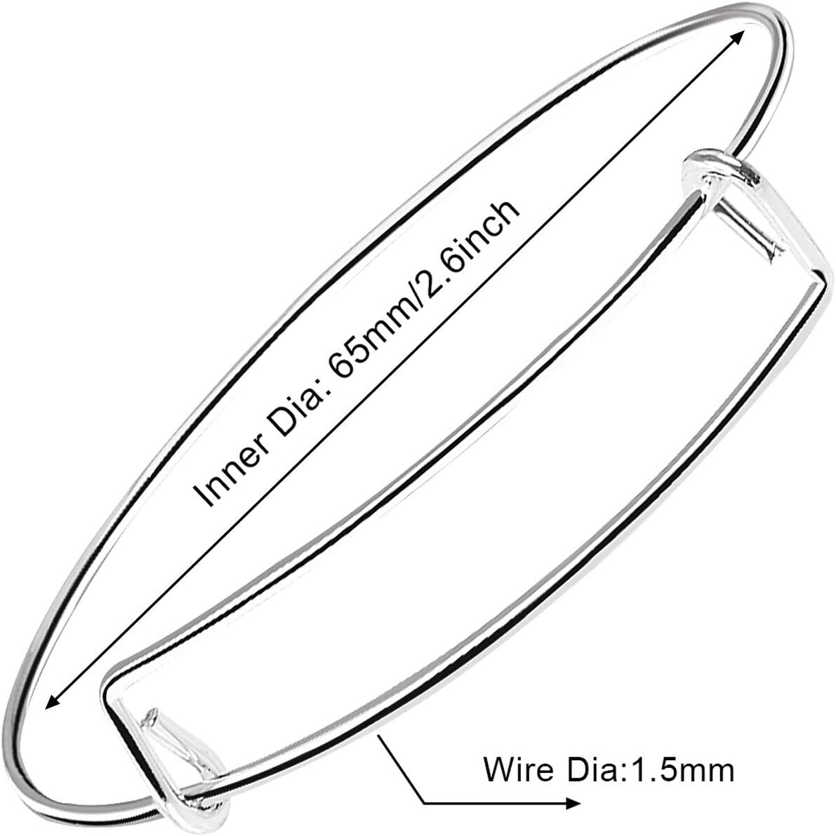 60 Pack Expandable Bangle Bracelets Adjustable Wire Bracelets for Jewelry Making
