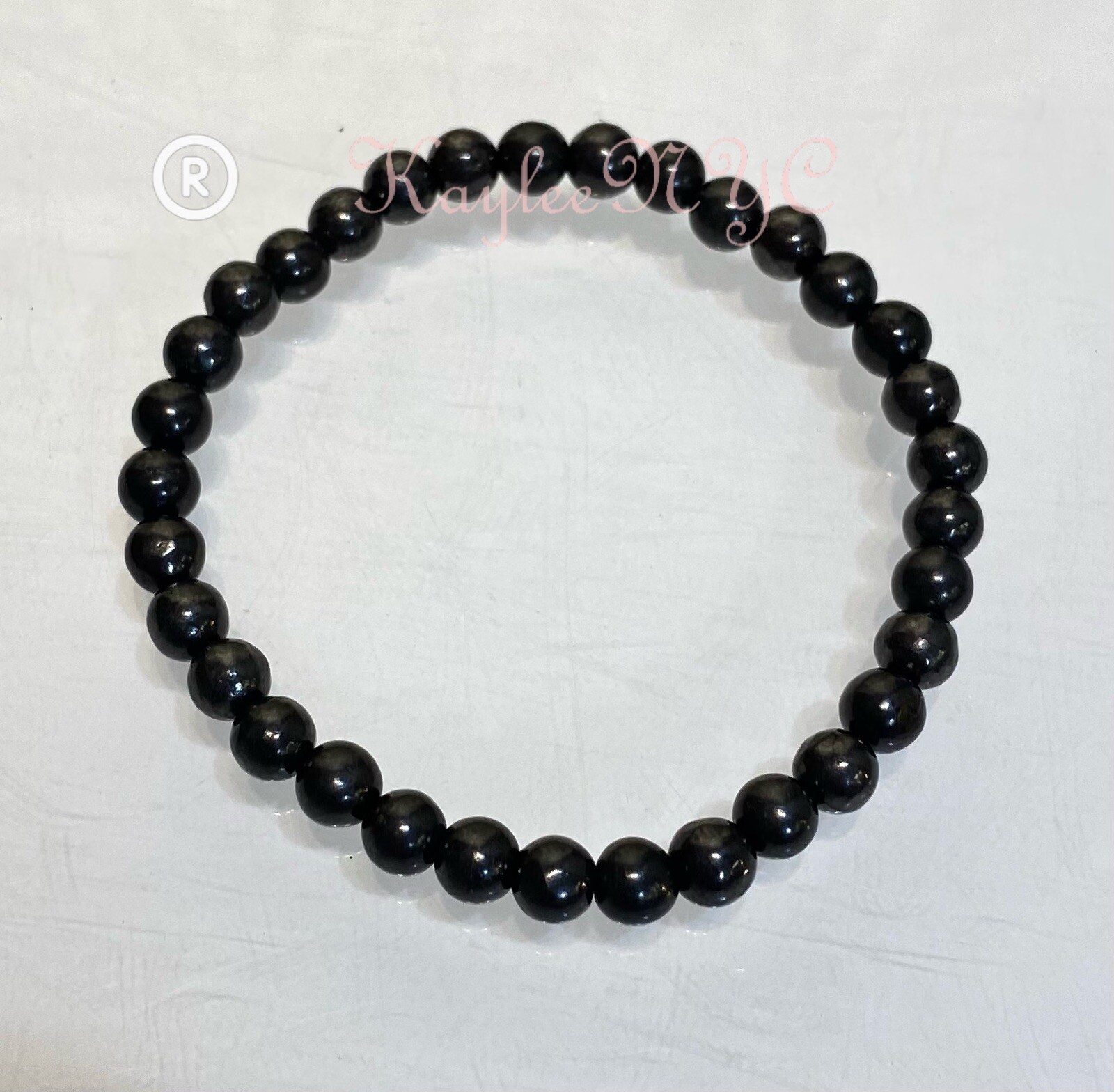 Wholesale Lot 6 Pcs Natural Shungite 6mm 7.5” Crystal Stretch Bracelet