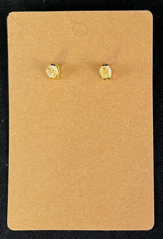 Cream Roses – Stud Earrings – Gold Posts – Flowers – Handmade – RD