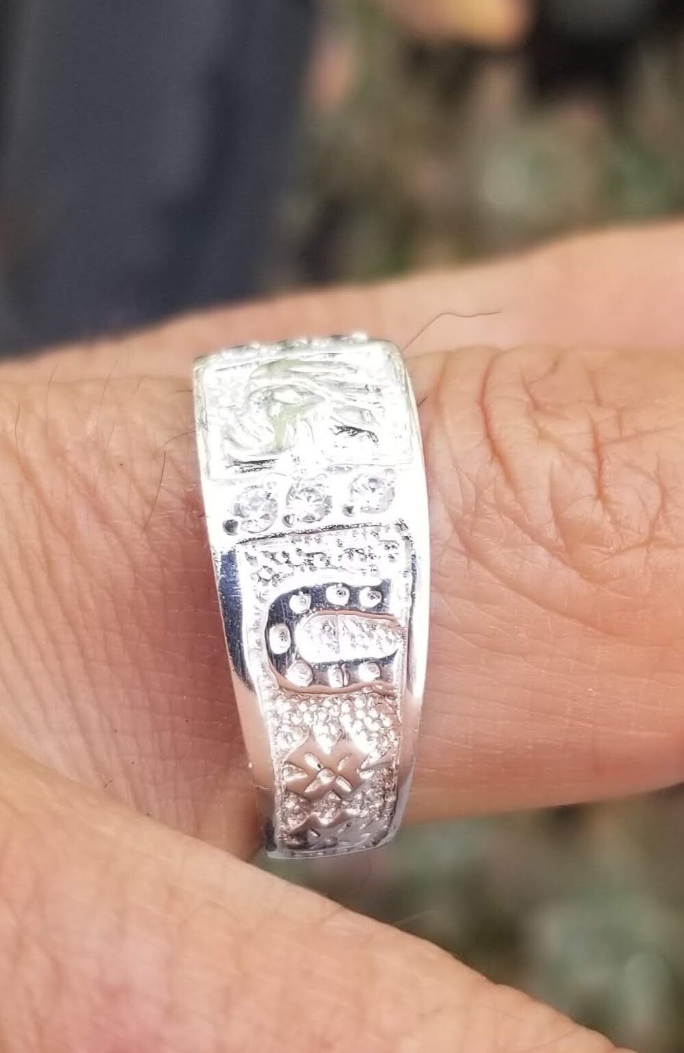 anillo de Plata 925 de la Buena suerte medida #9 o #10 unisex Plata MX marcada