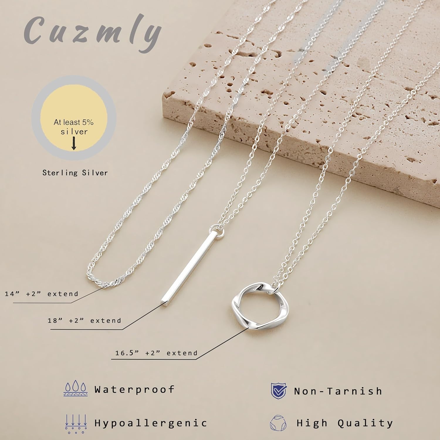 Versatile Sterling Silver Layered Necklace Set – Perfect Gift for Any Occasion