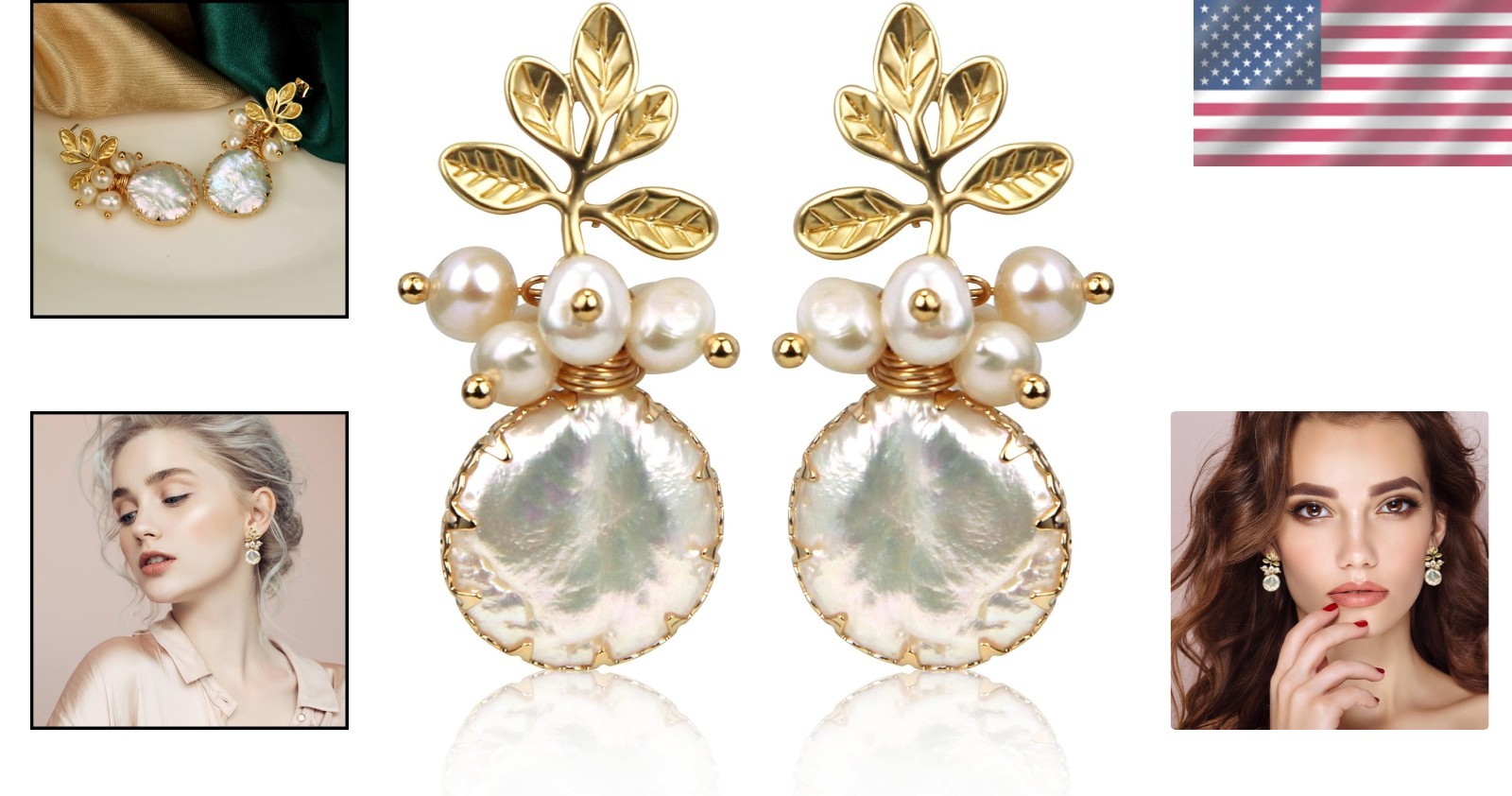 Unique 18k Gold & Freshwater Baroque Pearls – Dangle Earrings for All Occasions