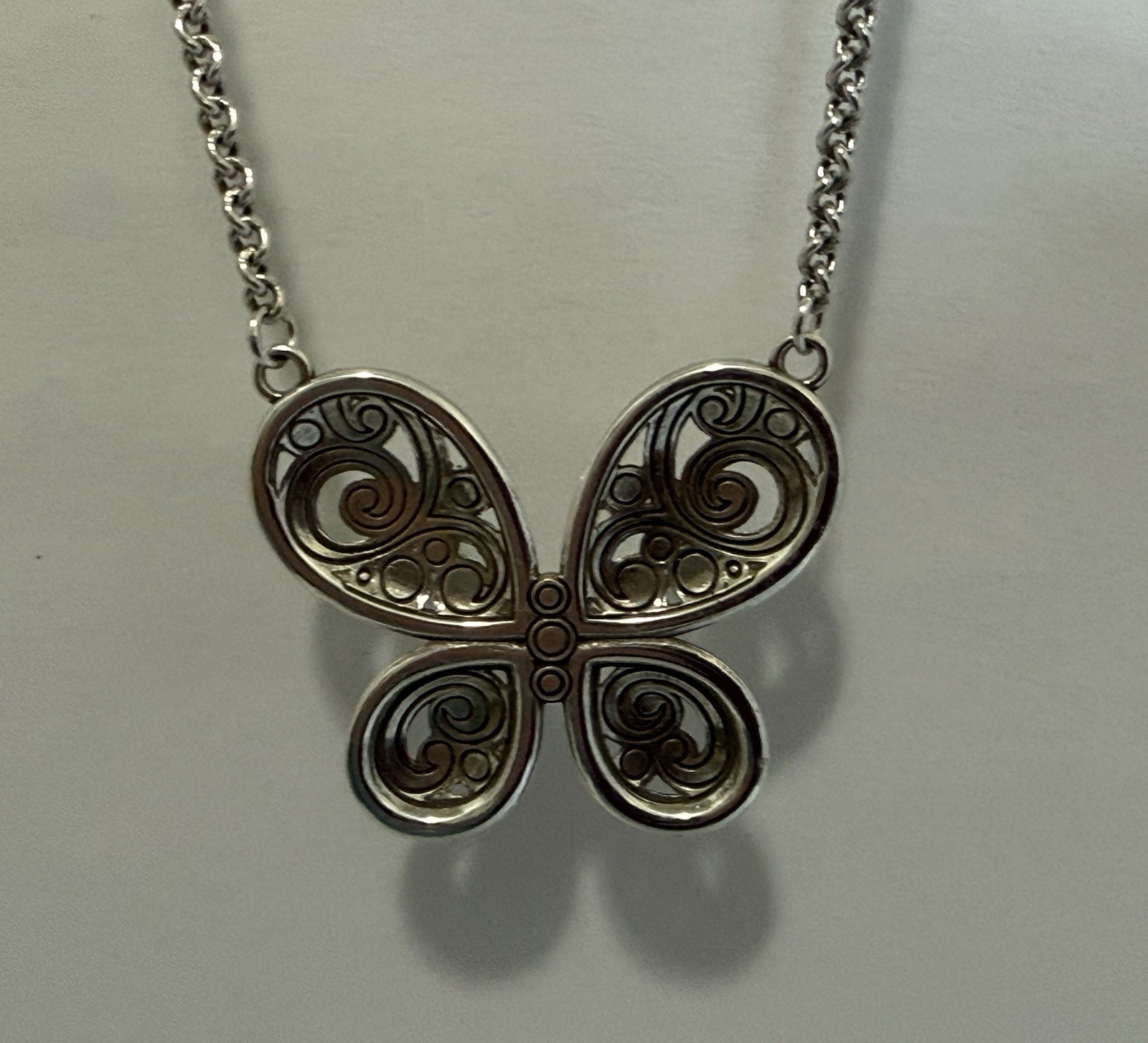 Brighton Contempo Silver Butterfly Necklace 18”