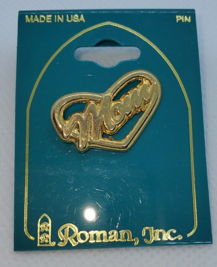 ROMAN, INC. Heart MOM Pin for Lapel, Scarf, Hat, ect NEW!