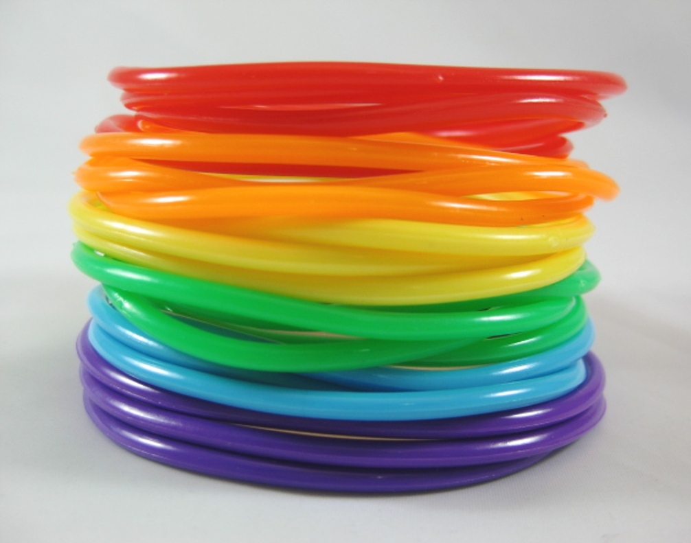 18 Piece Rainbow Jelly Bracelet Set Pride #B1112A-18