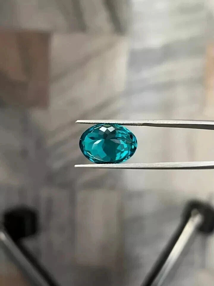 3.50 Ct Natural Paraiba Tourmaline Greenish Neon Blue Oval Cut Loose Gemstone
