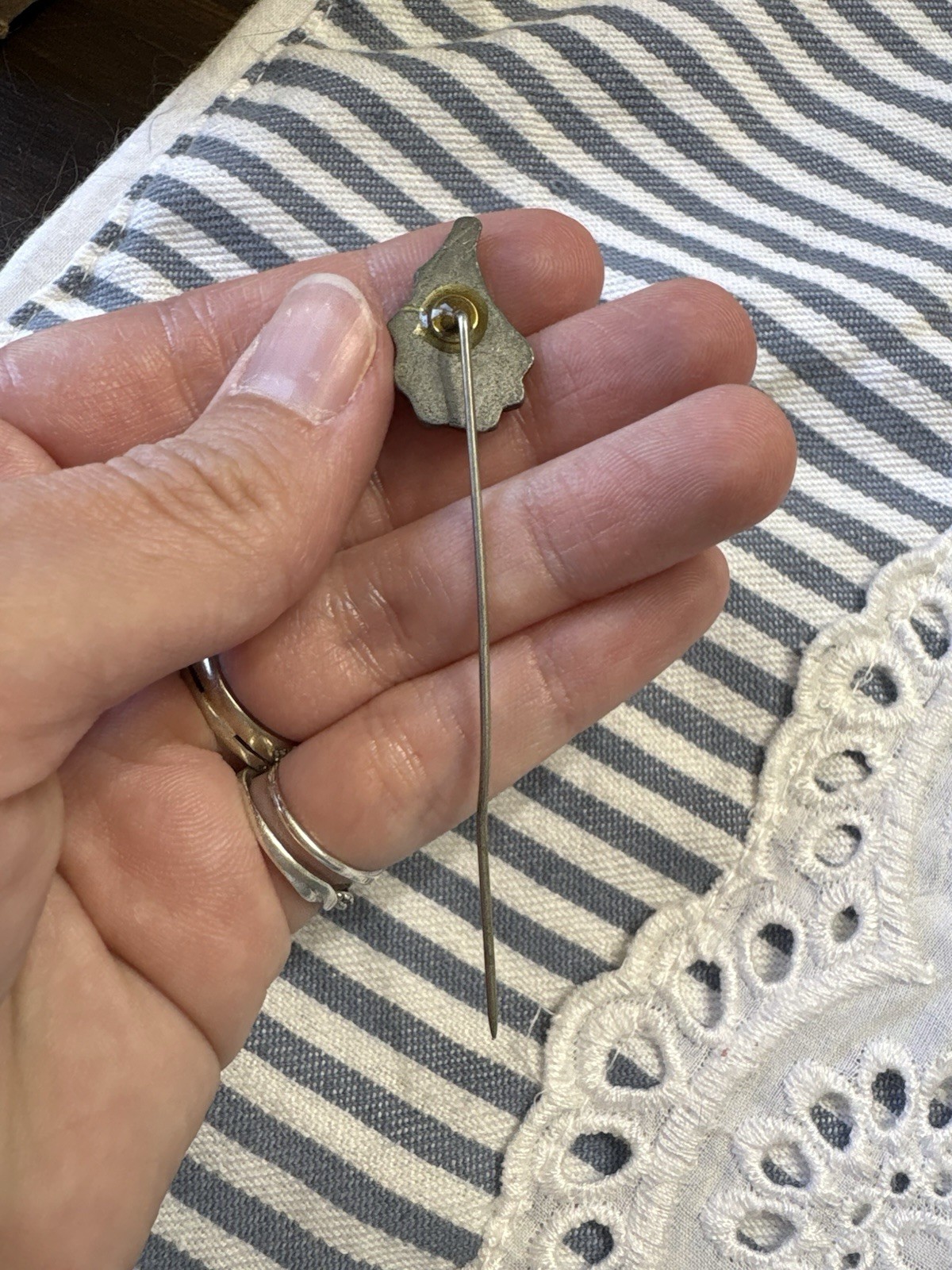 Vintage Silver-Tone Pewter? Clown Hat Pin/Lapel Pin 3”