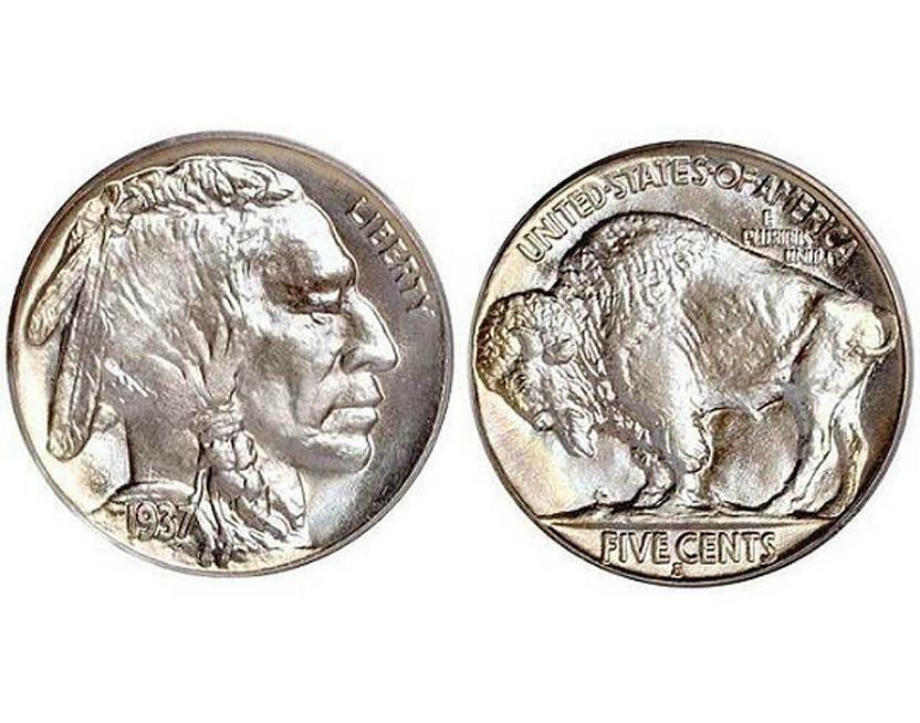 INDIAN HEAD NICKEL Necklace – silver us vintage buffalo coin pendant jewelry 24″