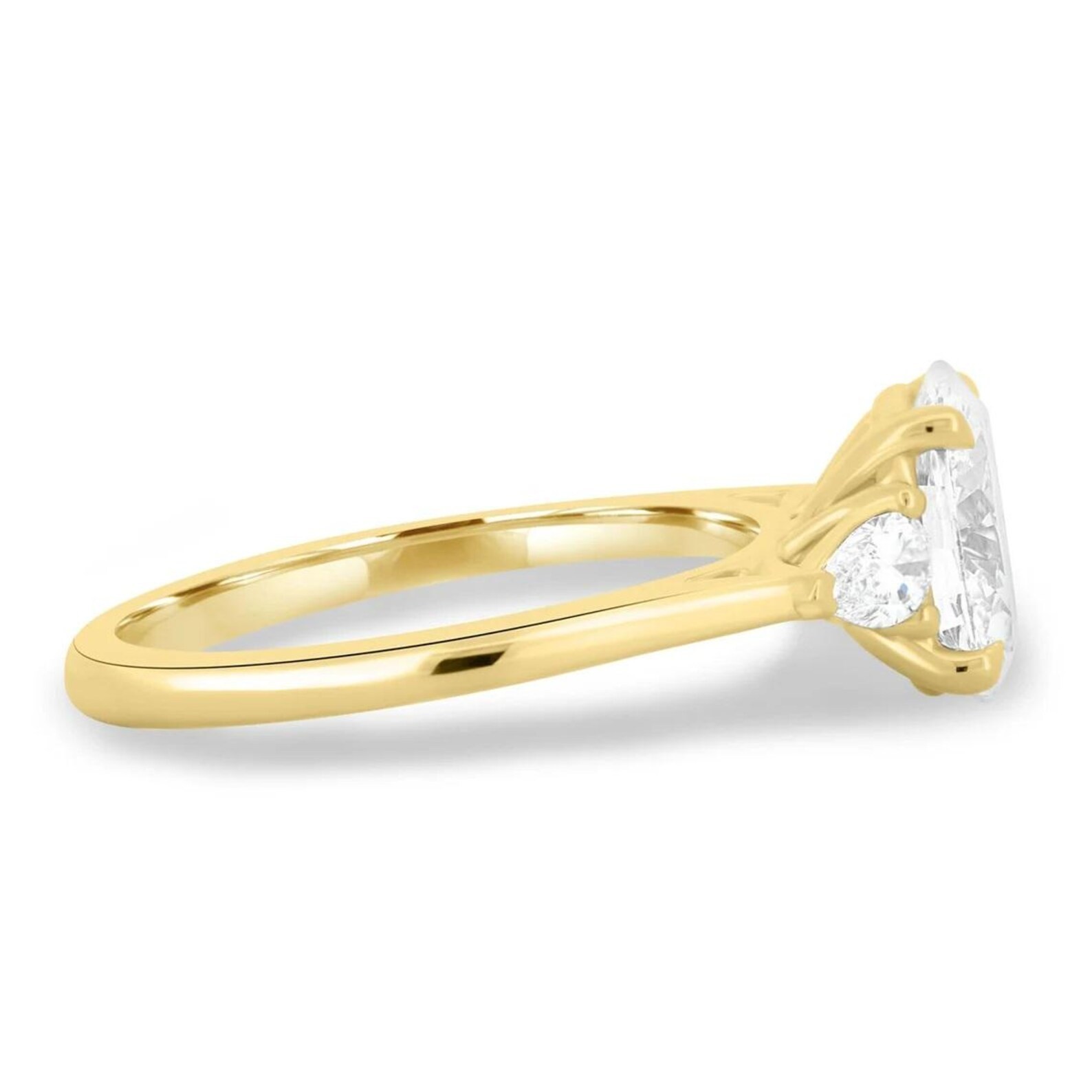 Oval Cut Triloyg Ring 2 CT Oval Moissanite Engagement Ring, Anniversary Gift