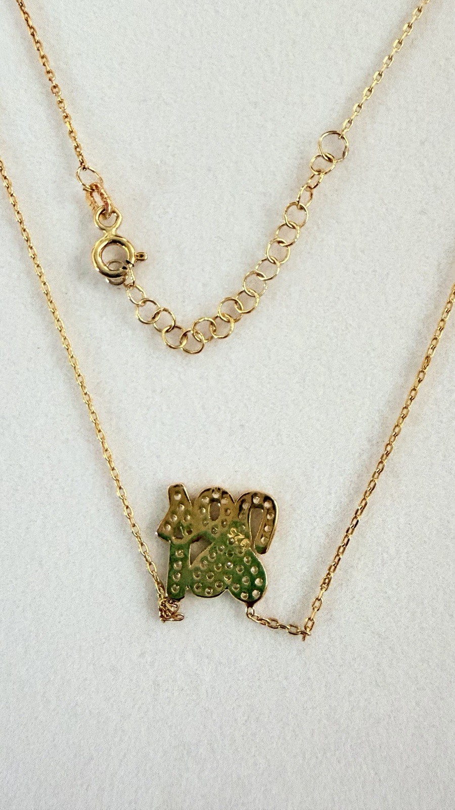 Silver Yellow Gold Plated Pavé Crystal “I Love You” Heart Pendant Necklace