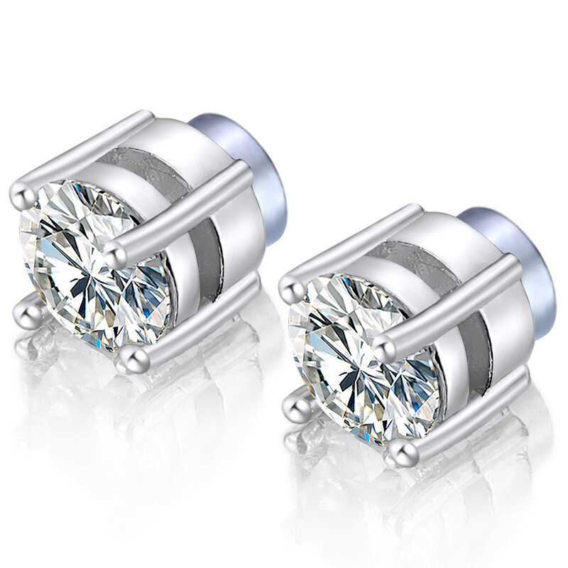 Steel Magnetic Stud Earrings 6/ 8MM For Women Men Non-Piercing Clip On Stainless