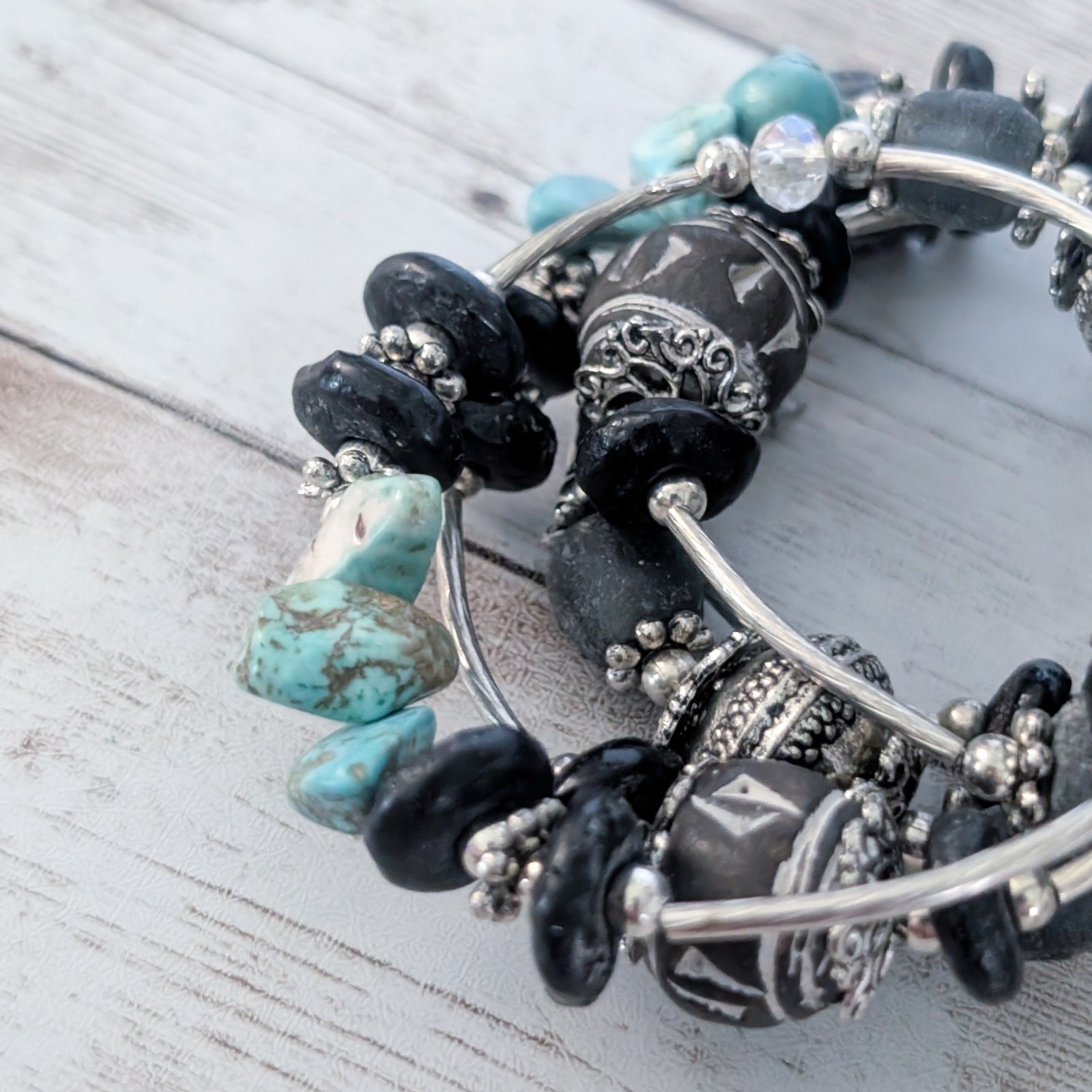 Kairos 10 Wrap Bracelet Mixed Materials