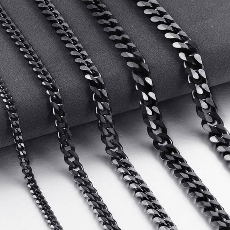 16-36″ Silver Chain 3/5/7/9/11mm Mens Womens Necklace Cuban Curb Stainless Steel