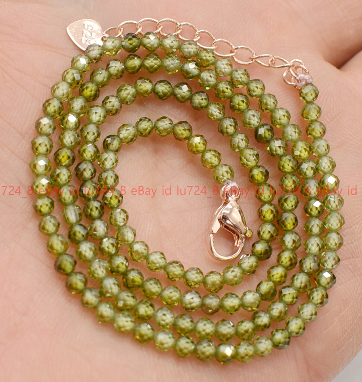 Fashion 3mm Natural Multicolor Zircon Round Faceted Gems Beads Necklace 14-36″
