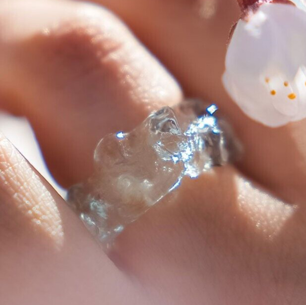 Sghr Ring Color Blue/Clear Glass SJRG-ZIL13BL/13W Φ0.8 x W0.3 x 0.1in JAPAN NEW