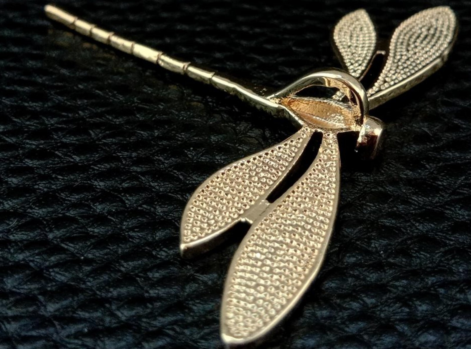 Gold Plated Brass Dragonfly pendant no chain 40×45 mm