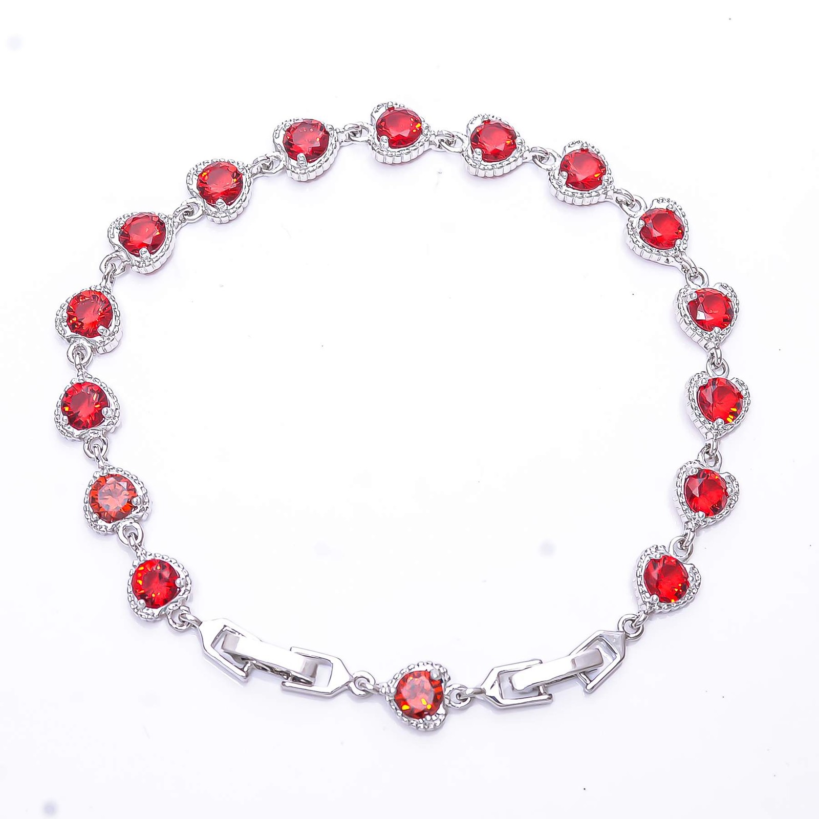 Red Garnet 925 Sterling Silver Tennis Bracelet 7.99″, Christmas Gift B6941